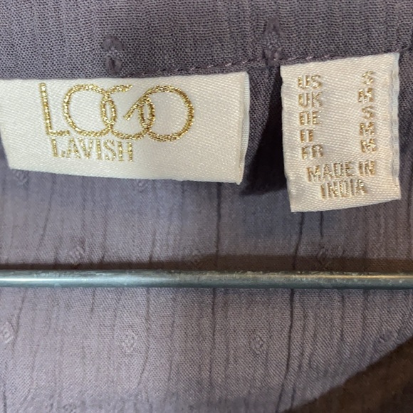 Logo Lavish slub knit top Swiss dot & lace size S - Picture 6 of 12